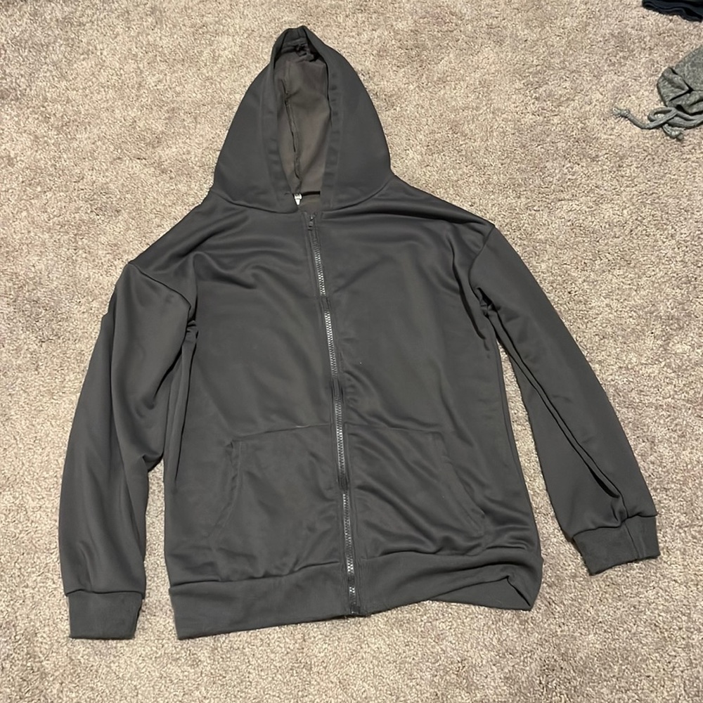 Plain Dark Grey Hooded Sweatshirt